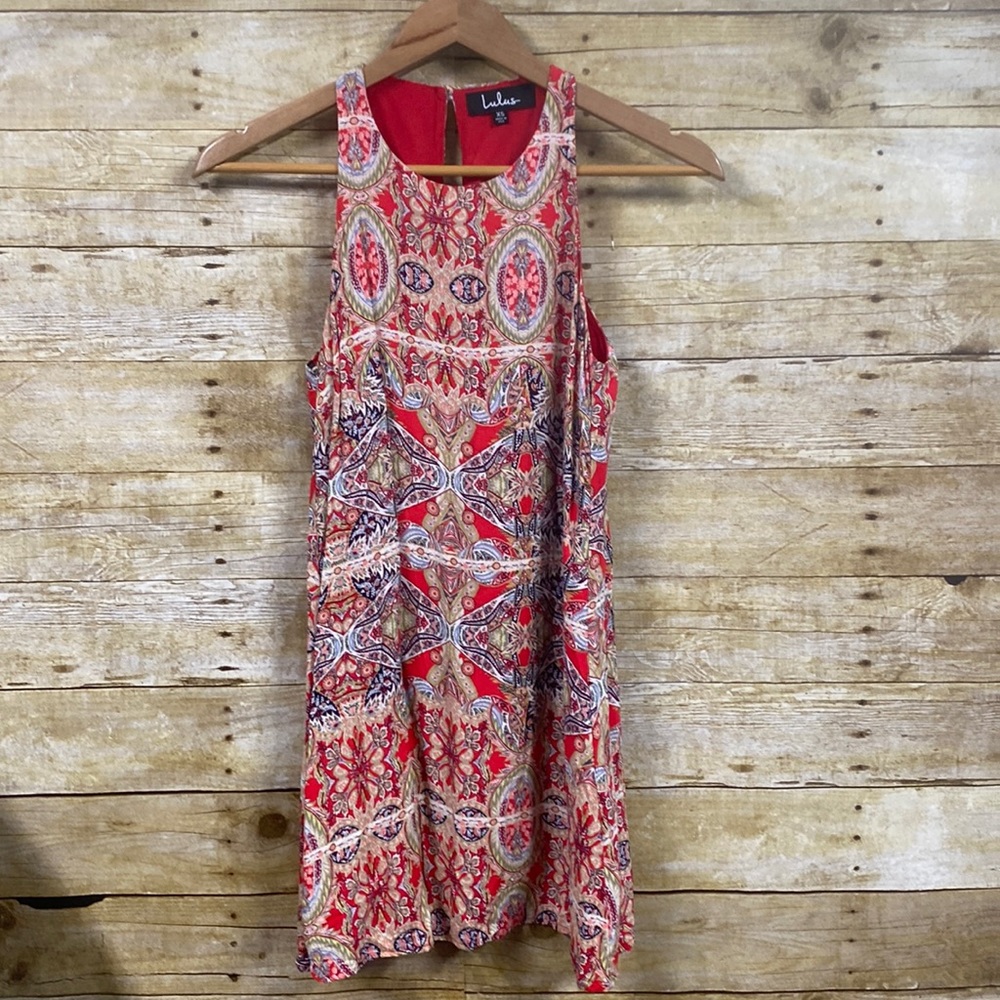 Lulus printed halter dress size extra small
